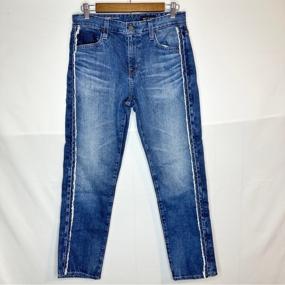 AG Adriano Goldschmied Tuxedo Stripe Ex Boyfriend Slouchy Slim Jeans Women’s 27 - Picture 2 of 13